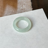 15.1mm Icy A-Grade Natural Light Green Jadeite Ring Band No. 162642