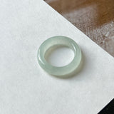 15.1mm Icy A-Grade Natural Light Green Jadeite Ring Band No. 162642