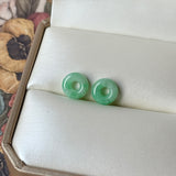 A-Grade Natural Moss on Snow Jadeite Bagel Pair No.180867