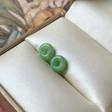 A-Grade Natural Moss on Snow Jadeite Bagel Pair No.180867
