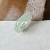 15.1mm Icy A-Grade Natural Light Green Jadeite Ring Band No. 162642