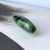 SOLD OUT: A-Grade Natural Bluish Green Jadeite Barrel Pendant No.220596