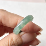 20.3mm A-Grade Natural Bluish Green Jadeite Abacus Ring Band No.220687