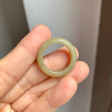 17.8mm A-Grade Natural Yellowish Green Jadeite Ring Band No. 161878