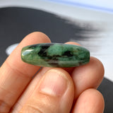 A-Grade Natural Bluish Green Jadeite Barrel Pendant No.220596