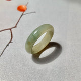17.8mm A-Grade Natural Yellowish Green Bluish Green Jadeite Ring Band No. 161848