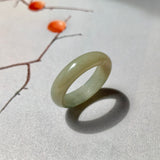 17.8mm A-Grade Natural Yellowish Green Bluish Green Jadeite Ring Band No. 161848