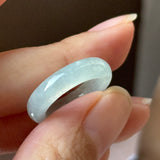 15.1mm Icy A-Grade Natural Light Green Jadeite Ring Band No. 162642