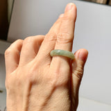 17.8mm A-Grade Natural Yellowish Green Bluish Green Jadeite Ring Band No. 161848