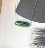 A-Grade Natural Bluish Green Jadeite Barrel Pendant No.220596