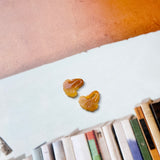 A-Grade Golden Jadeite Gingko Leaves Pair No. 130525