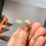 17.8mm A-Grade Natural Yellowish Green Bluish Green Jadeite Ring Band No. 161848
