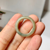 17.8mm A-Grade Natural Yellowish Green Bluish Green Jadeite Ring Band No. 161848