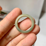 17.8mm A-Grade Natural Yellowish Green Bluish Green Jadeite Ring Band No. 161848