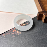 SOLD OUT: 20.3mm Icy A-Grade Natural White Jadeite Abacus Ring Band No.220688