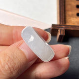 SOLD OUT: 20.3mm Icy A-Grade Natural White Jadeite Abacus Ring Band No.220688