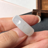 20.3mm Icy A-Grade Natural White Jadeite Abacus Ring Band No.220688