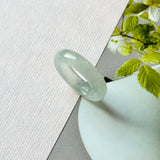 15.1mm Icy A-Grade Natural Light Green Jadeite Ring Band No. 162641