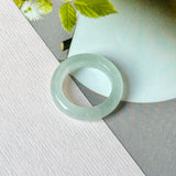 15.1mm Icy A-Grade Natural Light Green Jadeite Ring Band No. 162641