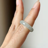 15.1mm Icy A-Grade Natural Light Green Jadeite Ring Band No. 162641