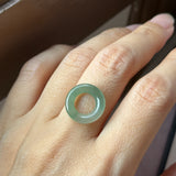 Icy A-Grade Natural Blue Green Jadeite Bagel Piece No. 172644