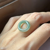 Icy A-Grade Natural Blue Green Jadeite Bagel Piece No. 172644