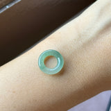 Icy A-Grade Natural Blue Green Jadeite Bagel Piece No. 172644