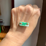 A-Grade Natural Imperial Floral Jadeite Tag Pendant No. 172974