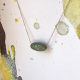 A-Grade Natural Yellowish Green Jadeite Two Eyed Dzi Bead No.220597