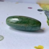 A-Grade Natural Bluish Green Brown Jadeite Barrel Pendant No.220598