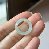 14.2mm Icy A-Grade Natural Light Green Jadeite Ring Band No. 162640