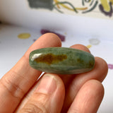 A-Grade Natural Bluish Green Brown Jadeite Barrel Pendant No.220598