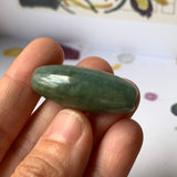 A-Grade Natural Bluish Green Brown Jadeite Barrel Pendant No.220598