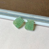 A-Grade Sage Green Jadeite Blessing "Fu" Pendant No. 172976