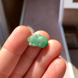 A-Grade Imperial Green Jadeite Rabbit Pendant No. 172964