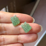 A-Grade Sage Green Jadeite Blessing "Fu" Pendant No. 172976