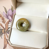 A-Grade Natural Yellow Brown Jadeite Bagel Piece No. 172648