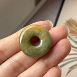 A-Grade Natural Yellow Brown Jadeite Bagel Piece No. 172648