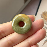 A-Grade Natural Yellow Brown Jadeite Bagel Piece No. 172648