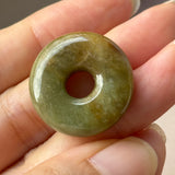 A-Grade Natural Yellow Brown Jadeite Bagel Piece No. 172648