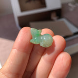 A-Grade Green Yellow Jadeite Rat Pendant No. 172966