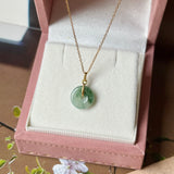 Icy A-Grade Natural Floral Jadeite Donut Pendant No.172978