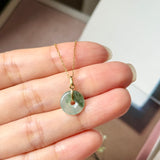 Icy A-Grade Natural Floral Jadeite Donut Pendant No.172978