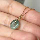 Icy A-Grade Natural Floral Jadeite Donut Pendant No.172978