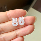 4.25 cts Icy A-Grade Natural Jadeite Bunny Pair No. 180944