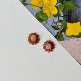 A-Grade Red Yellow Jadeite Sunflower Pair No. 130528