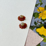 A-Grade Red Yellow Jadeite Sunflower Pair No. 130528