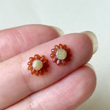 A-Grade Red Yellow Jadeite Sunflower Pair No. 130528
