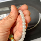 5.2mm A-Grade Natural Jadeite Ruyi Bean Beaded Bracelet No.190515