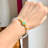 5.2mm A-Grade Natural Jadeite Ruyi Bean Beaded Bracelet No.190515